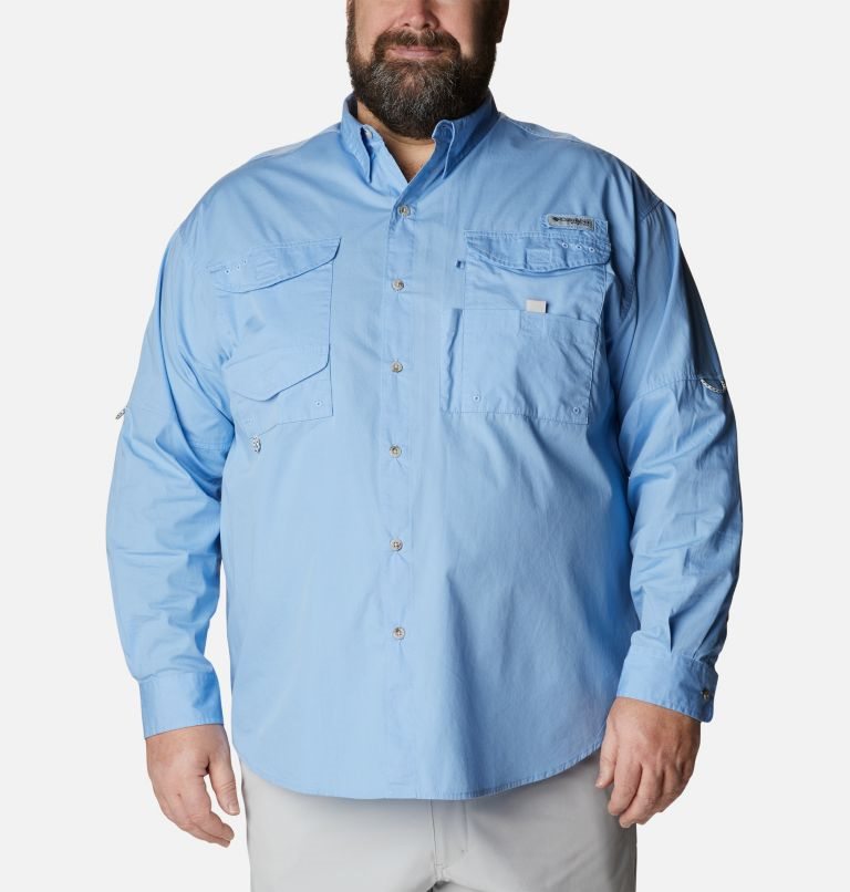 Men\'s Columbia PFG Bonehead Long Sleeve Shirts Light Blue | Plus Size CA-WA4L0